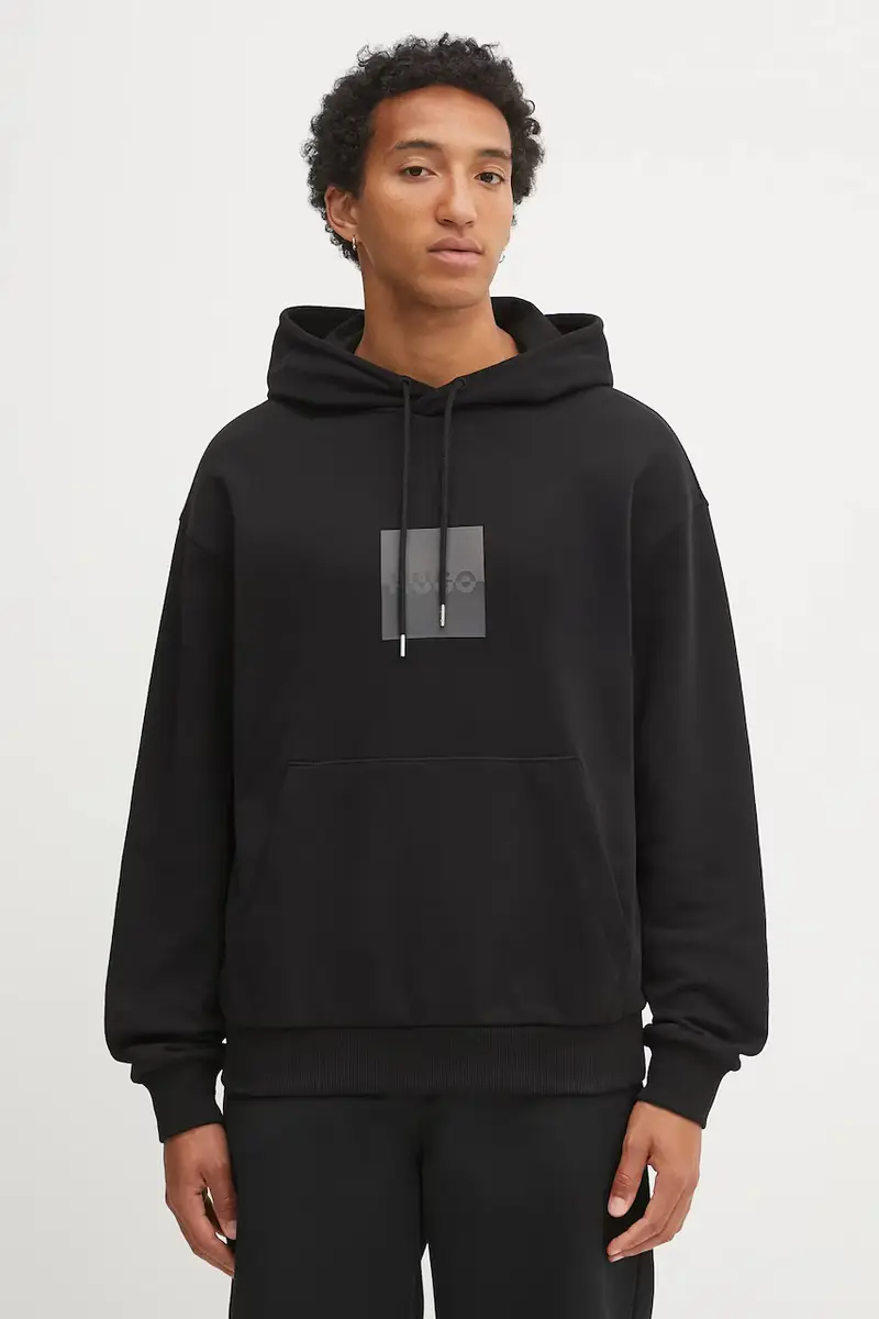 felpa in cotone uomo colore nero con cappuccio 50542787