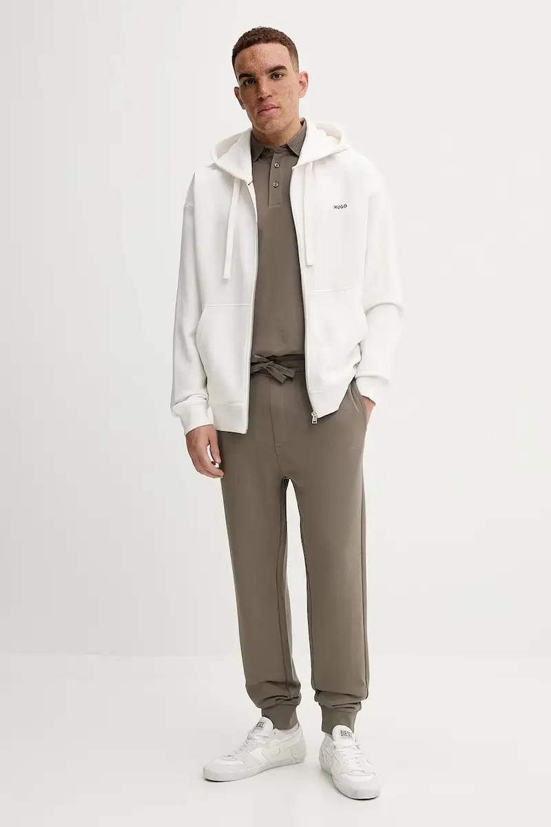 felpa in cotone uomo colore nero con cappuccio 50548651 Bianco miniatura 2