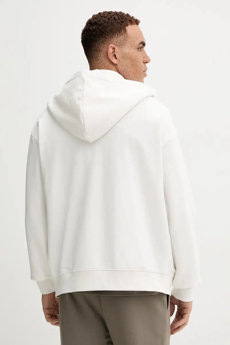 felpa in cotone uomo colore nero con cappuccio 50548651 Bianco miniatura 3