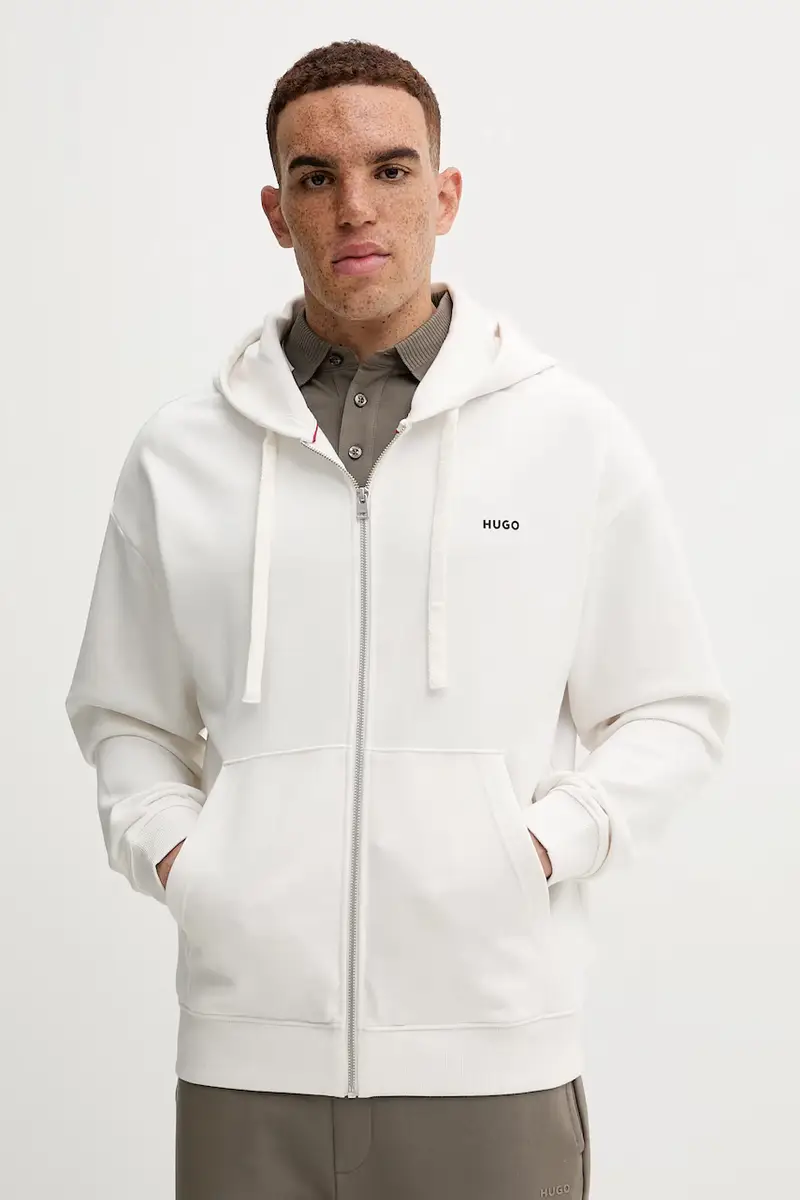 felpa in cotone uomo colore nero con cappuccio 50548651 Bianco