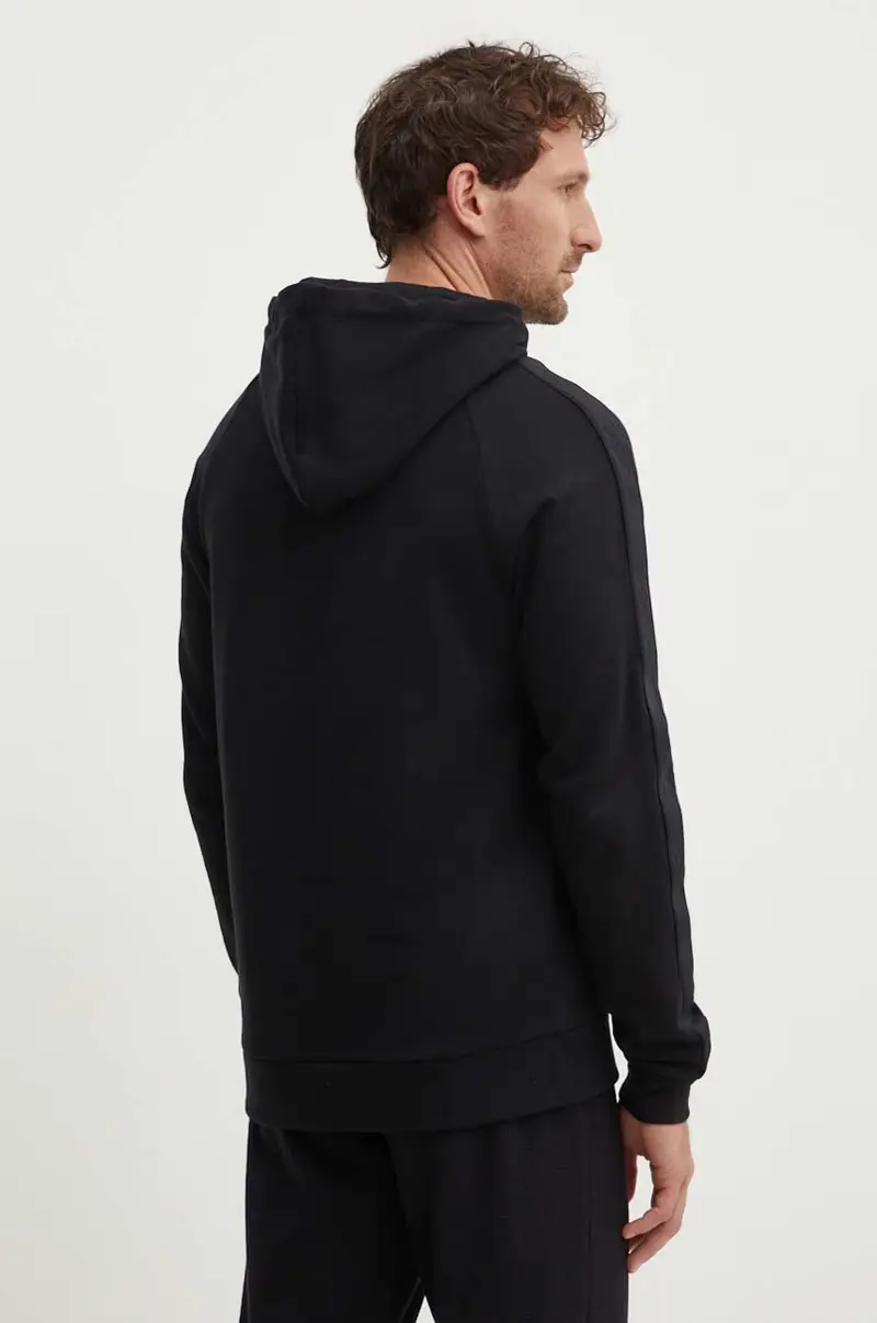 felpa in cotone uomo colore nero con cappuccio con applicazione 50520502 miniatura 3