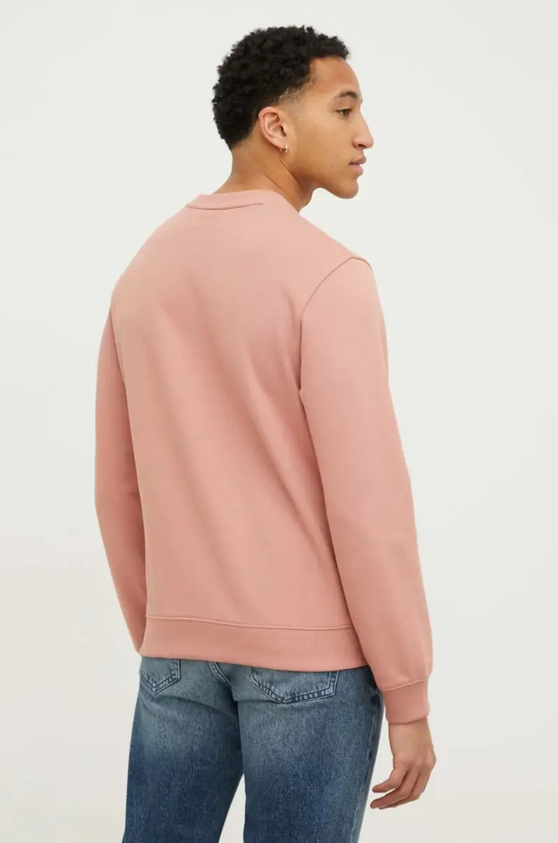 felpa in cotone uomo colore rosa con applicazione 50447964 miniatura 3