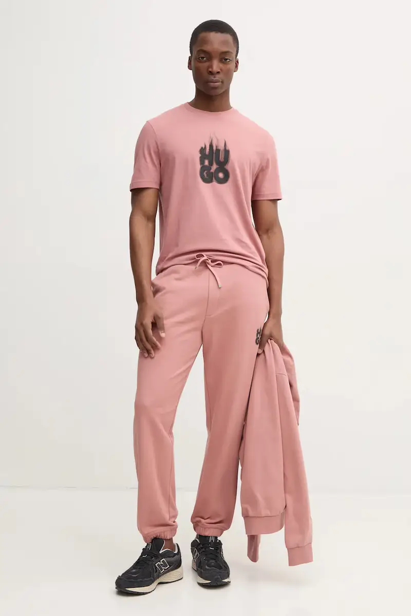 felpa in cotone uomo colore rosa con cappuccio 50530428 miniatura 2