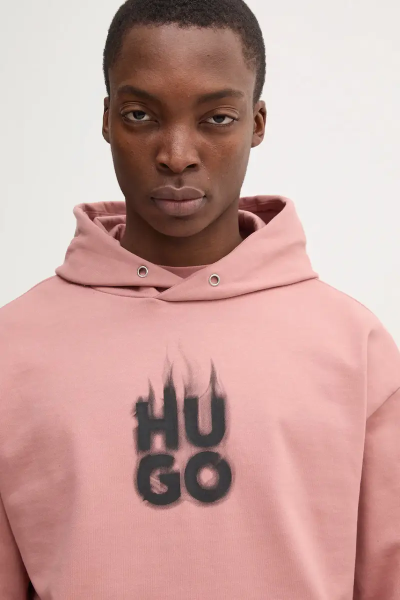 felpa in cotone uomo colore rosa con cappuccio 50530428 miniatura 4