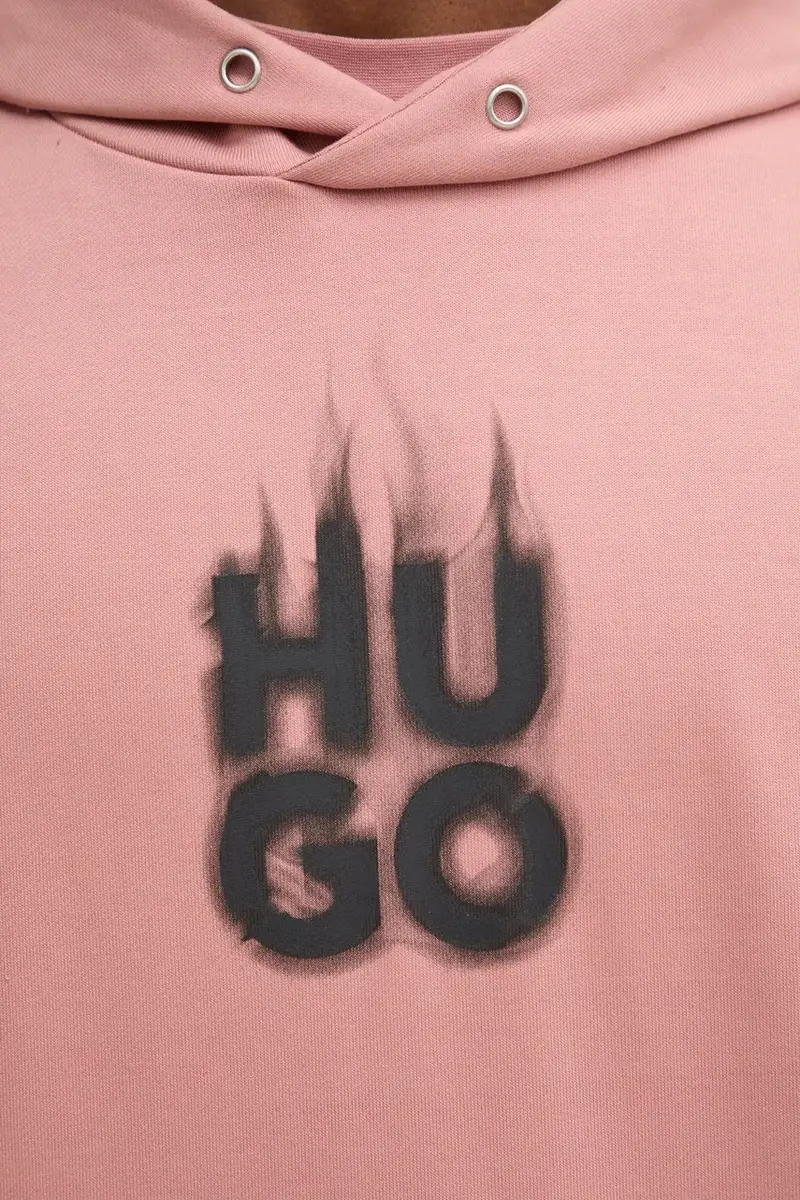 felpa in cotone uomo colore rosa con cappuccio 50530428 miniatura 5