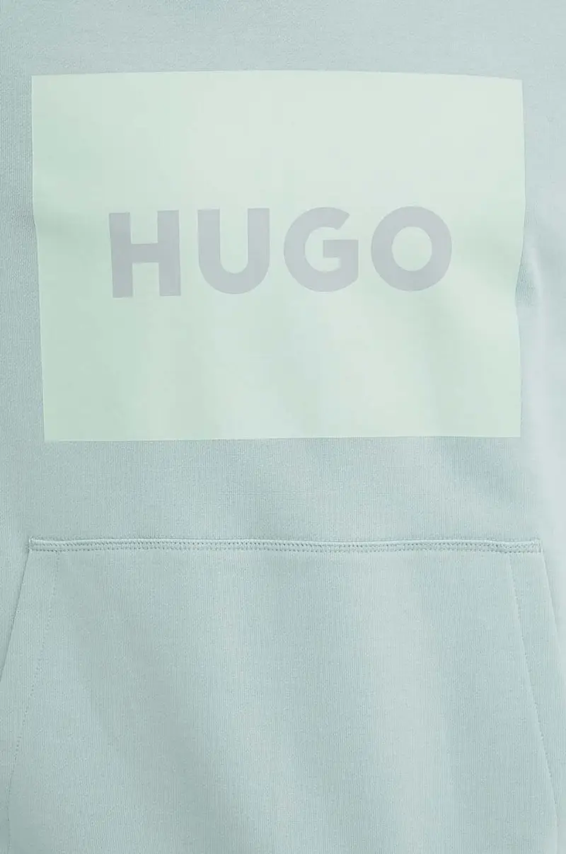 felpa in cotone uomo colore turchese con cappuccio miniatura 5