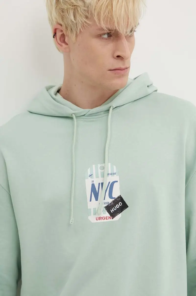 felpa in cotone uomo colore verde con cappuccio 50519849 miniatura 4