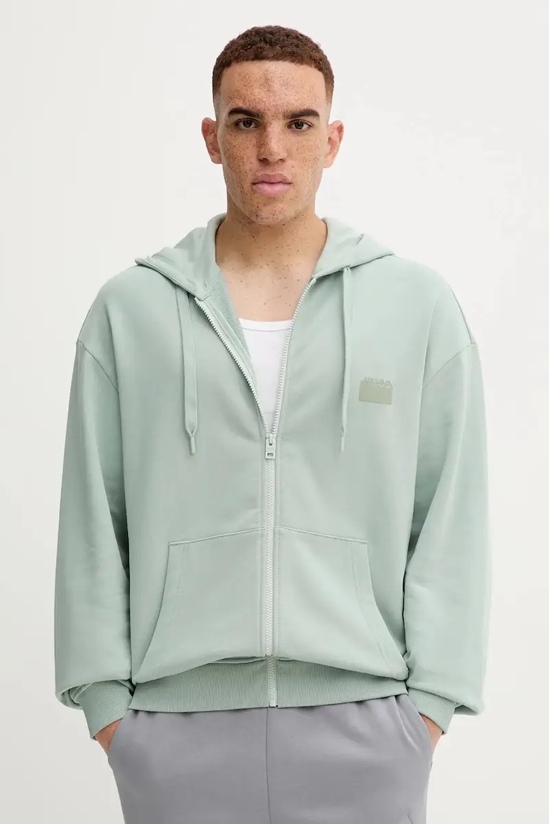 felpa in cotone uomo colore verde con cappuccio 50546874