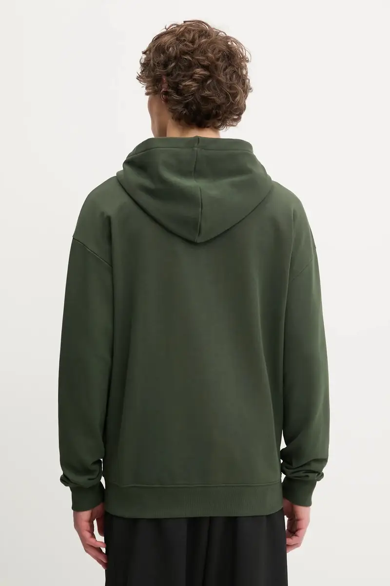 felpa in cotone uomo colore verde con cappuccio 50548651 miniatura 3