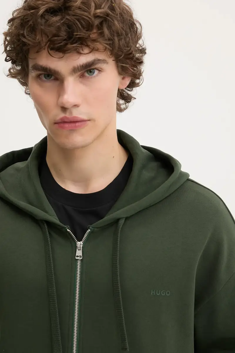 felpa in cotone uomo colore verde con cappuccio 50548651 miniatura 4