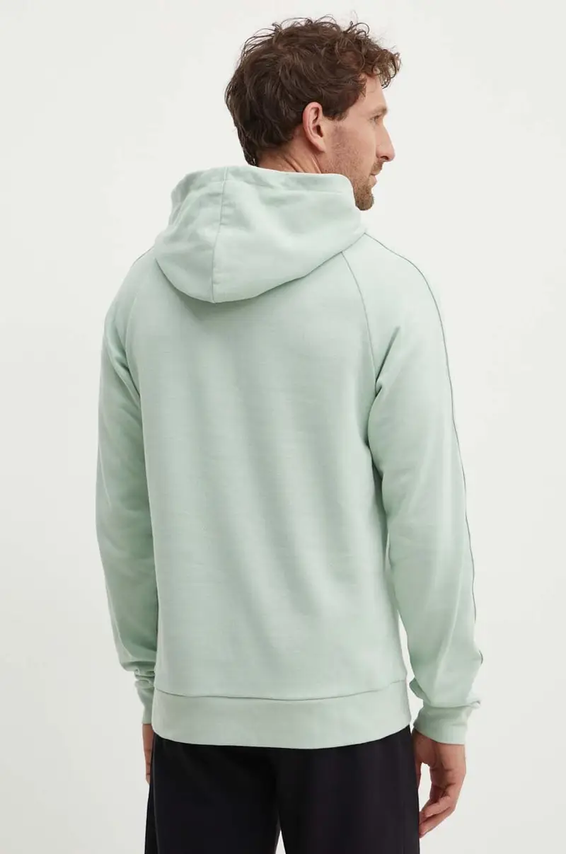 felpa in cotone uomo colore verde con cappuccio con applicazione 50520502 miniatura 3