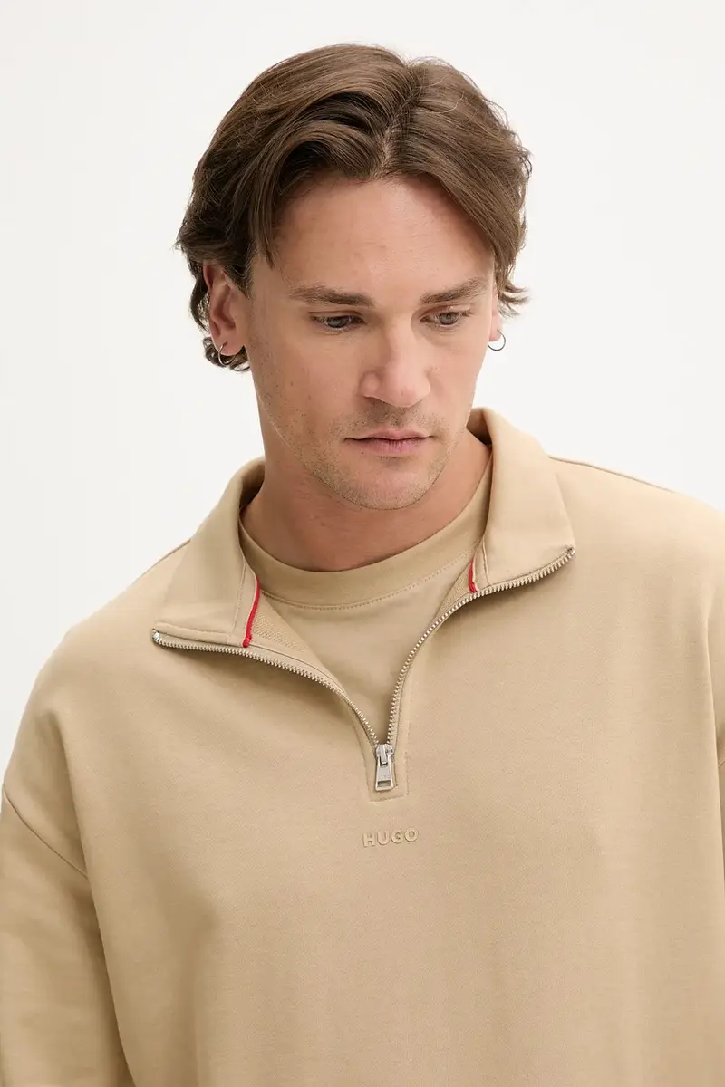 felpa in cotone uomo colore violetto 50525881 Beige miniatura 4