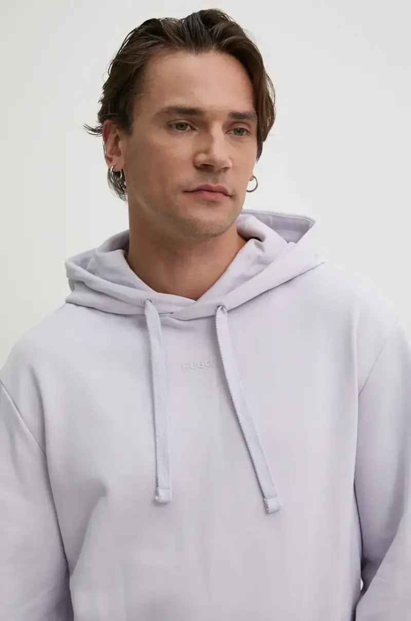 felpa in cotone uomo colore violetto con cappuccio 50486478