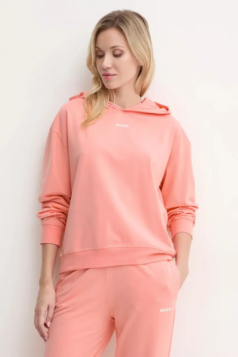 felpa lounge colore arancione con cappuccio 50490594