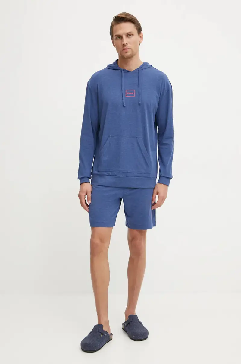 felpa lounge colore blu navy con cappuccio 50525244 miniatura 2