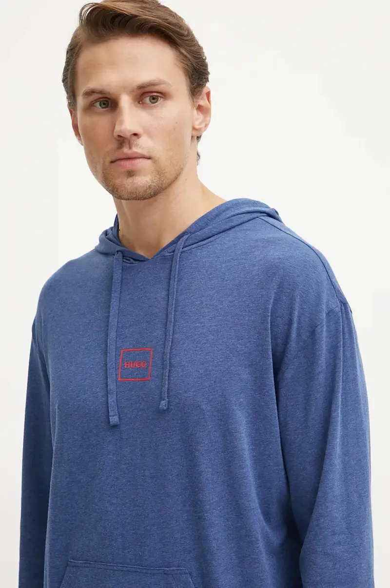 felpa lounge colore blu navy con cappuccio 50525244 miniatura 4