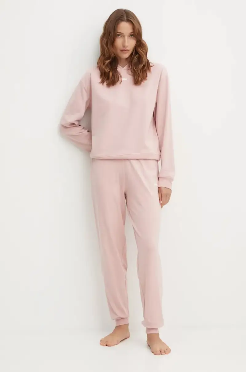 felpa lounge colore rosa con cappuccio 50490594