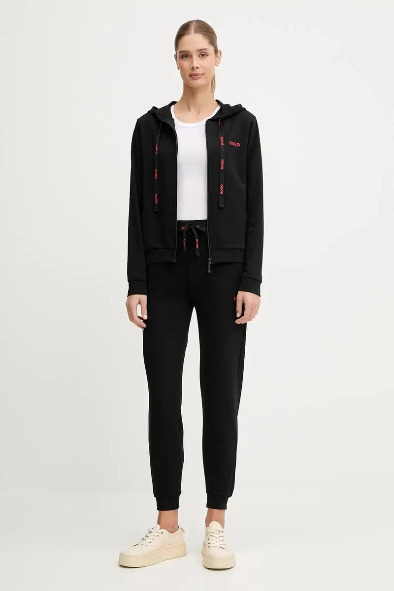 felpa lounge donna colore nero con cappuccio 50556350 miniatura 2