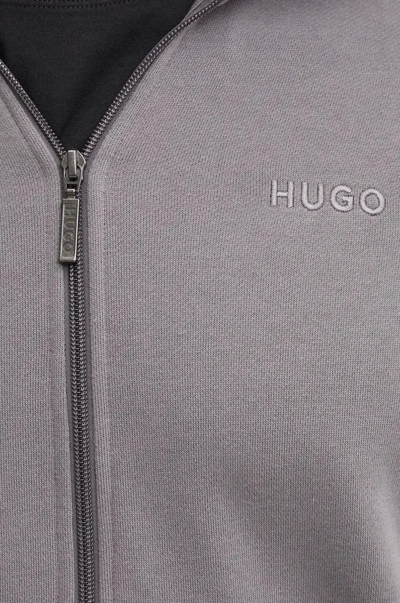 felpa lounge in cotone colore grigio con applicazione 50520493 miniatura 5