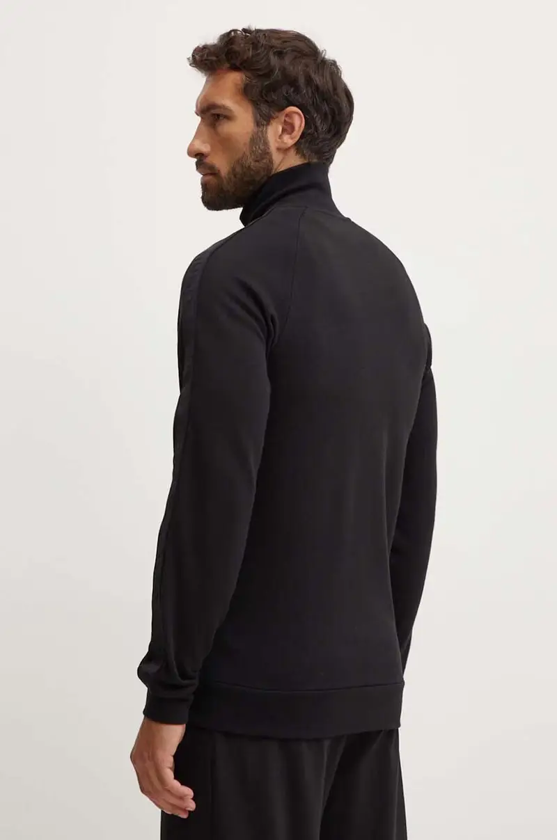 felpa lounge in cotone colore nero con applicazione 50520493 miniatura 3