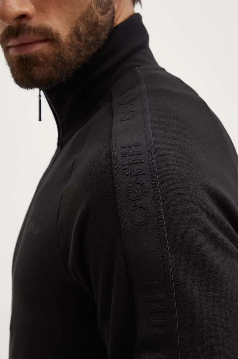 felpa lounge in cotone colore nero con applicazione 50520493 miniatura 5