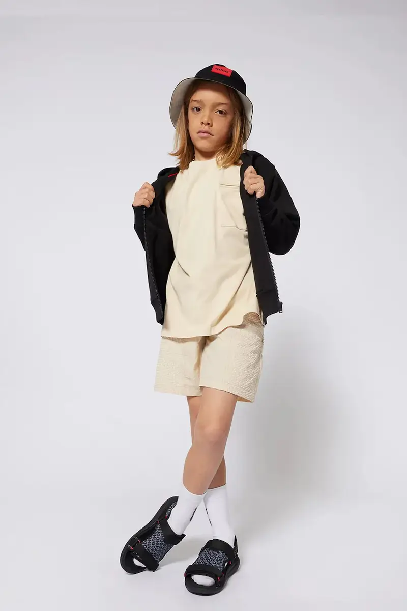 felpa per bambini colore nero con cappuccio G00355 miniatura 4