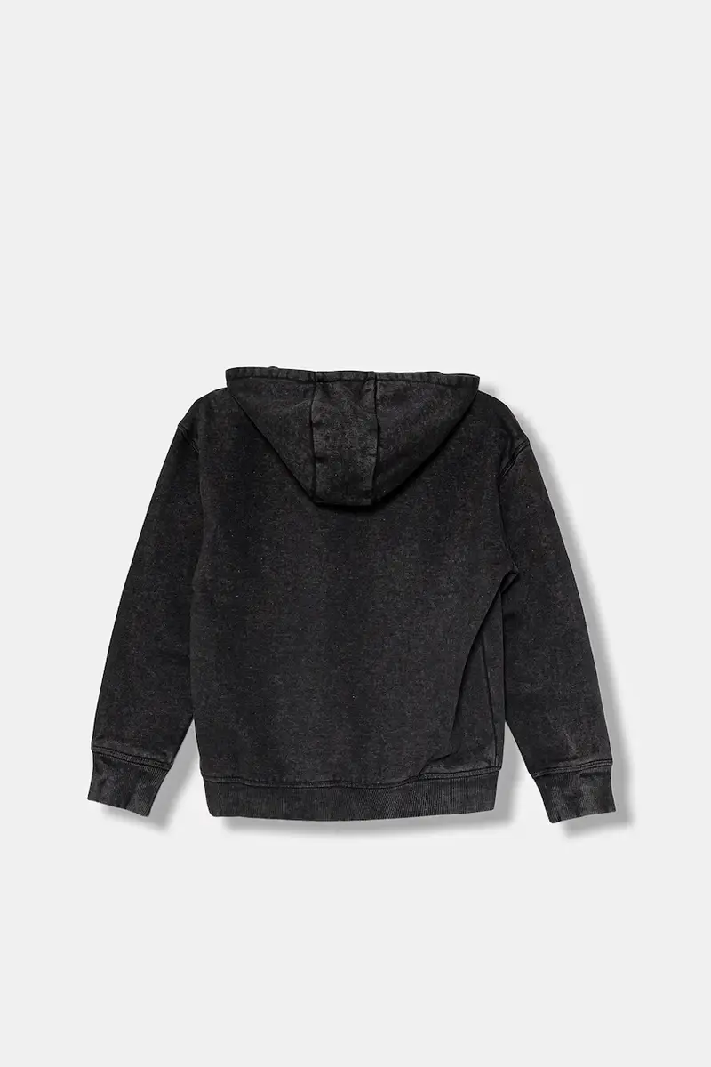 felpa per bambini colore nero con cappuccio G00448 miniatura 2