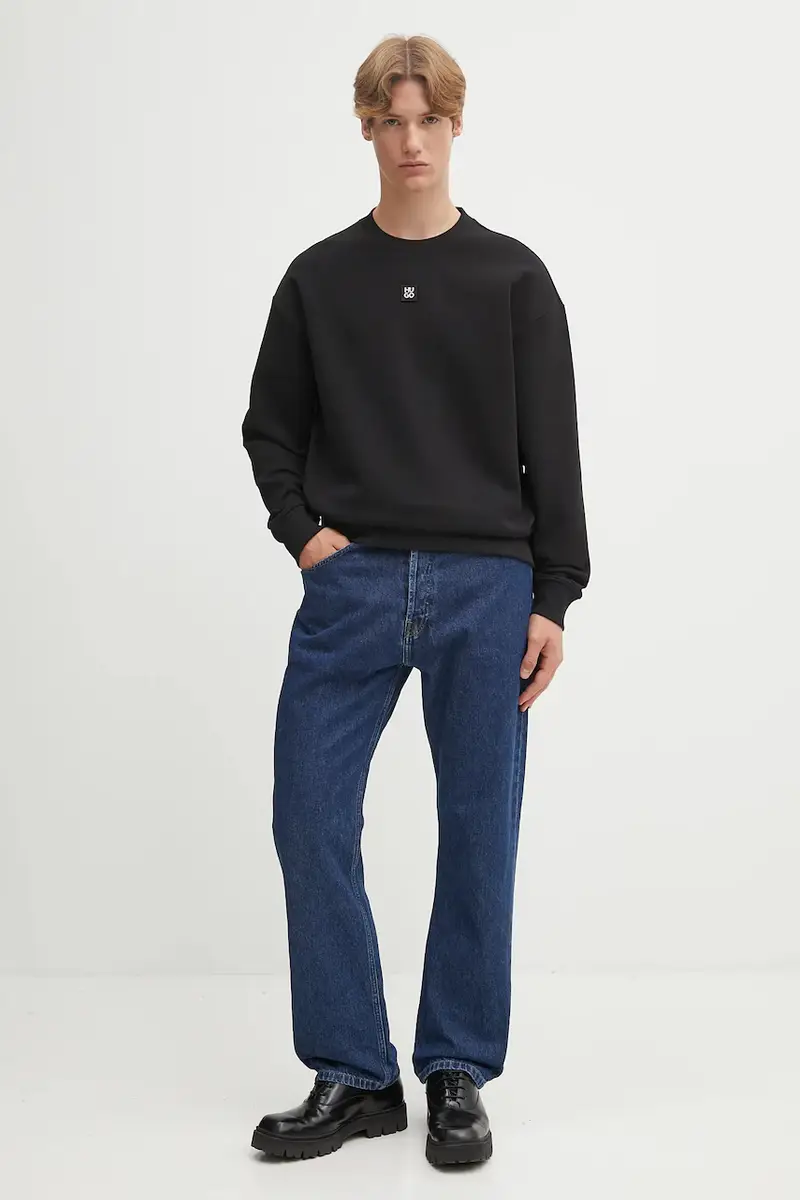 felpa uomo colore nero con applicazione 50533689 miniatura 2