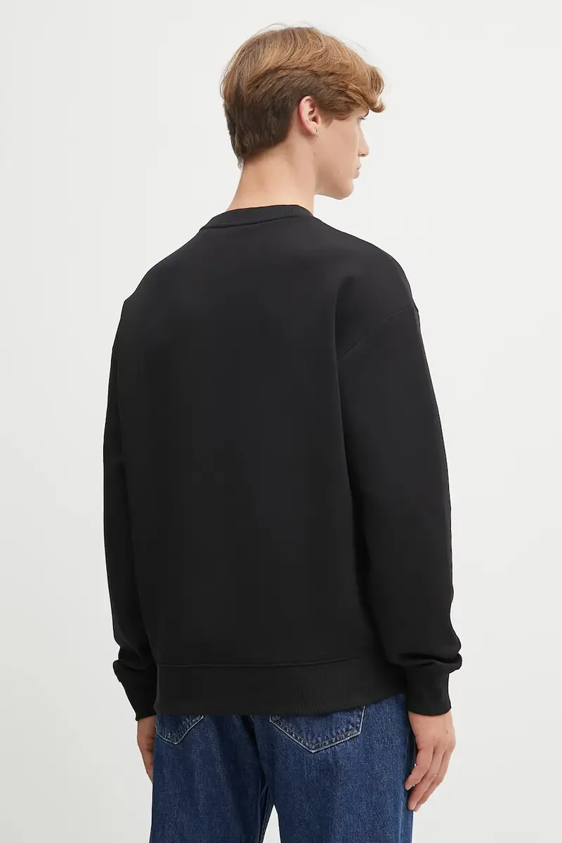 felpa uomo colore nero con applicazione 50533689 miniatura 3