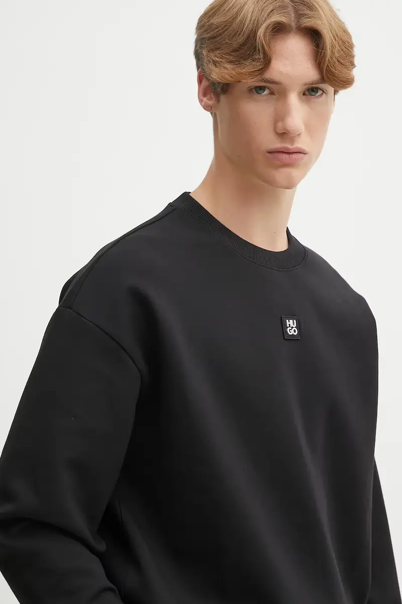 felpa uomo colore nero con applicazione 50533689 miniatura 4