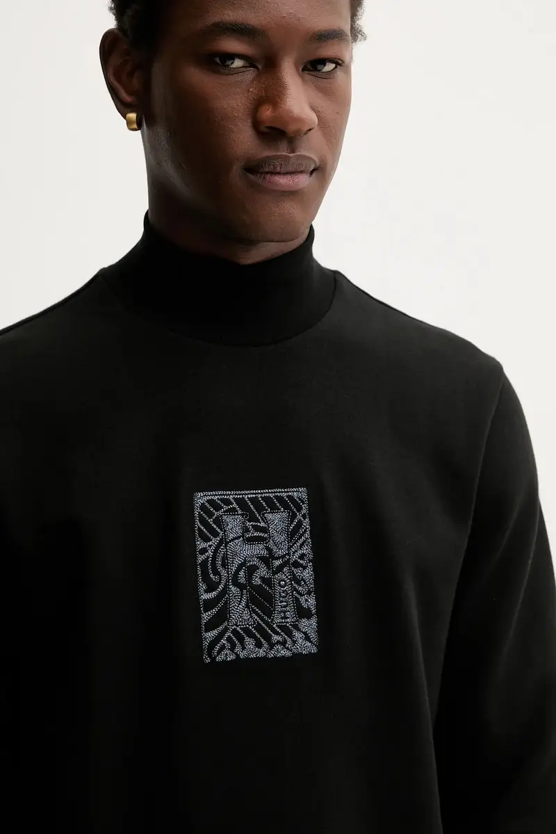 felpa uomo colore nero con applicazione 50546811 miniatura 4