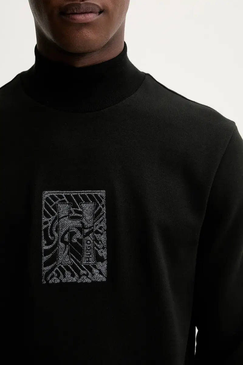 felpa uomo colore nero con applicazione 50546811 miniatura 5