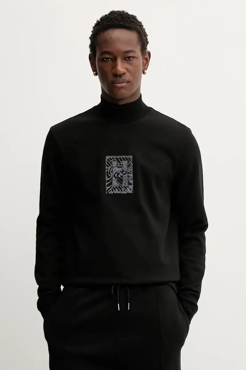 felpa uomo colore nero con applicazione 50546811