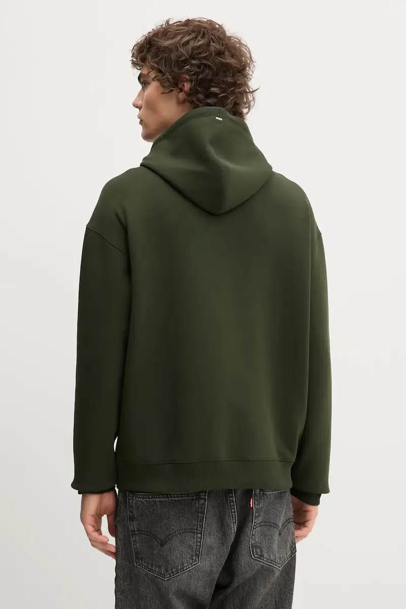 felpa uomo colore verde con cappuccio con applicazione 50542583 miniatura 3