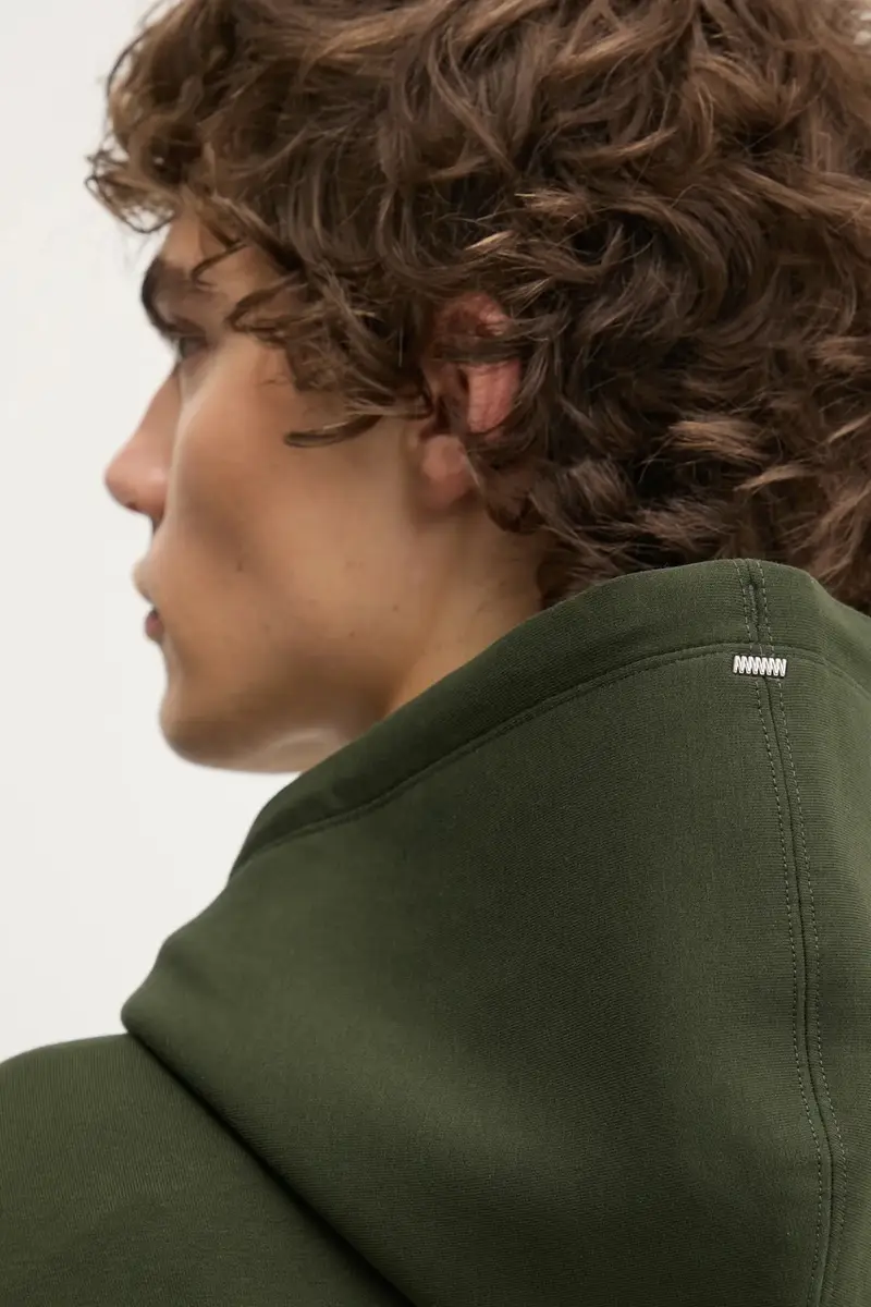 felpa uomo colore verde con cappuccio con applicazione 50542583 miniatura 5