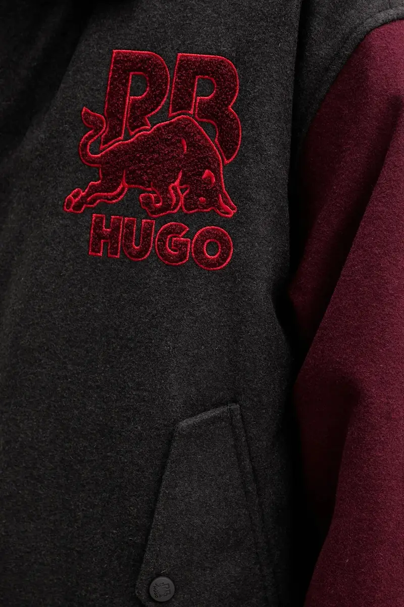 giacca bomber con lana colore grigio 50549448 miniatura 5