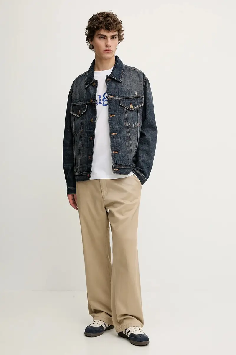 giacca di jeans colore blu navy 50542904 miniatura 2