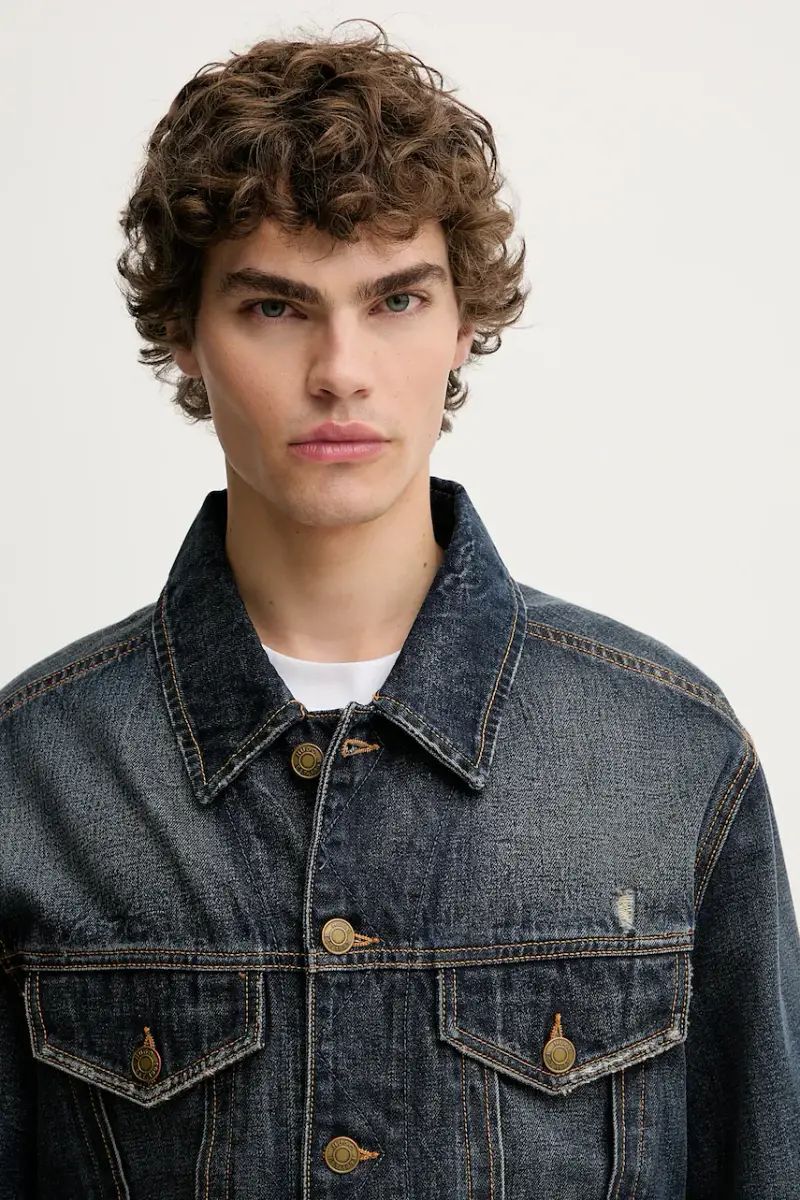 giacca di jeans colore blu navy 50542904 miniatura 4