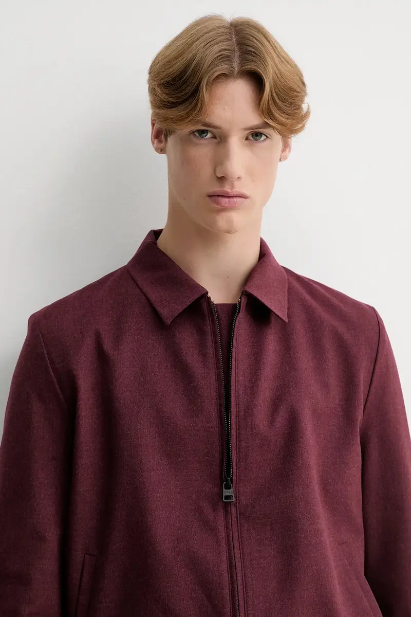 giacca in misto lana colore granata 50547290 miniatura 4