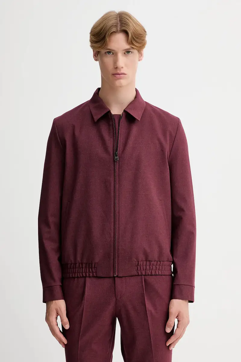 giacca in misto lana colore granata 50547290