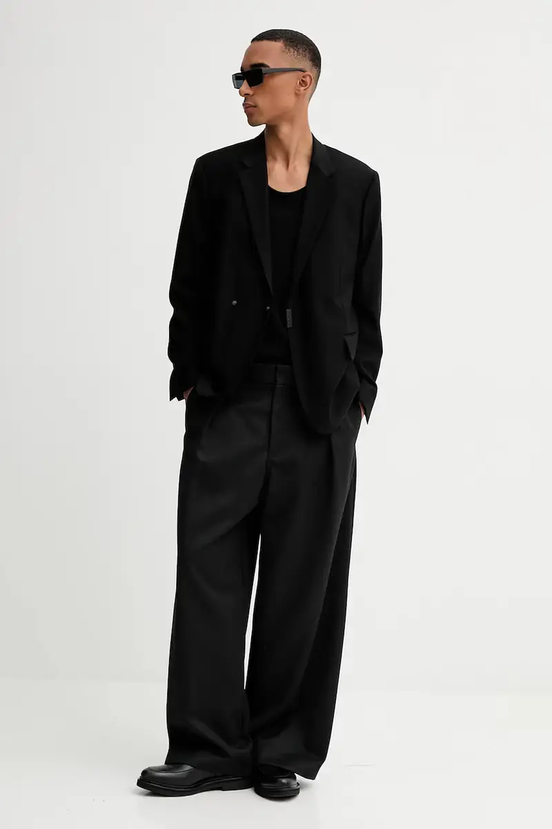 giacca in misto lana Hans254F2X Nero miniatura 2