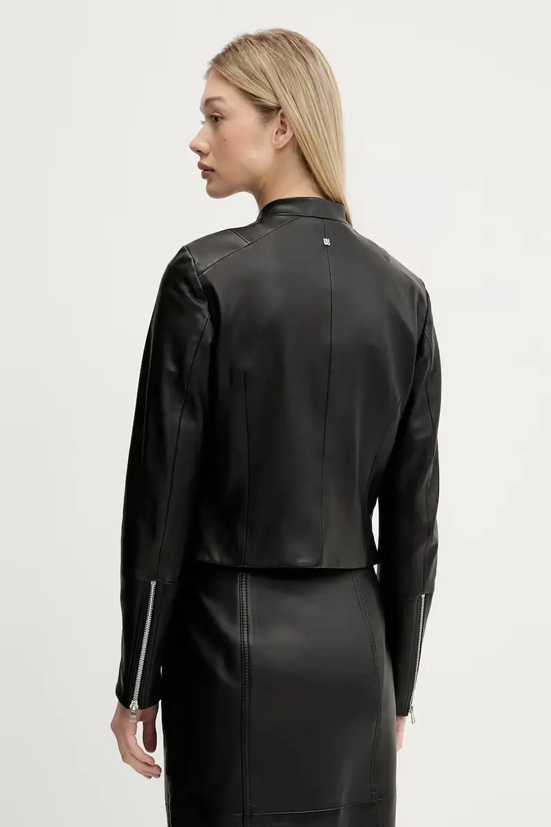 giacca in pelle colore nero 50541262 miniatura 3