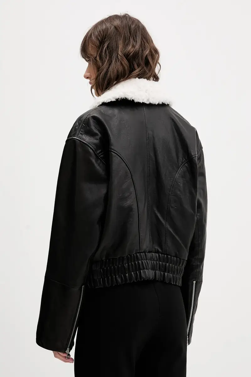 giacca in pelle colore nero 50547184 miniatura 3