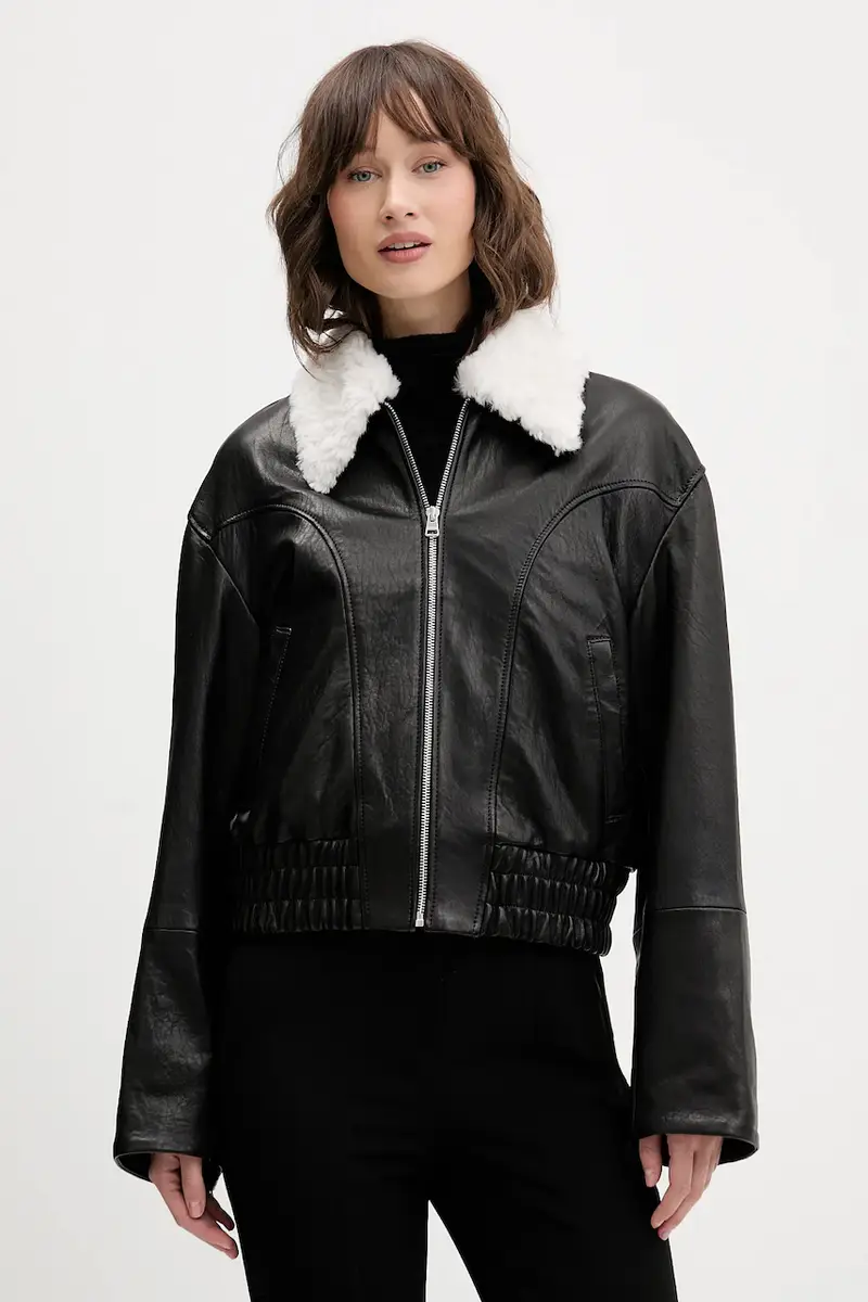 giacca in pelle colore nero 50547184