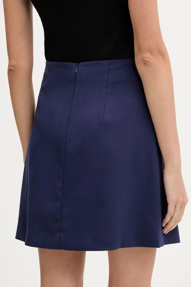 gonna con aggiunta di lana colore blu navy 50544796 miniatura 3