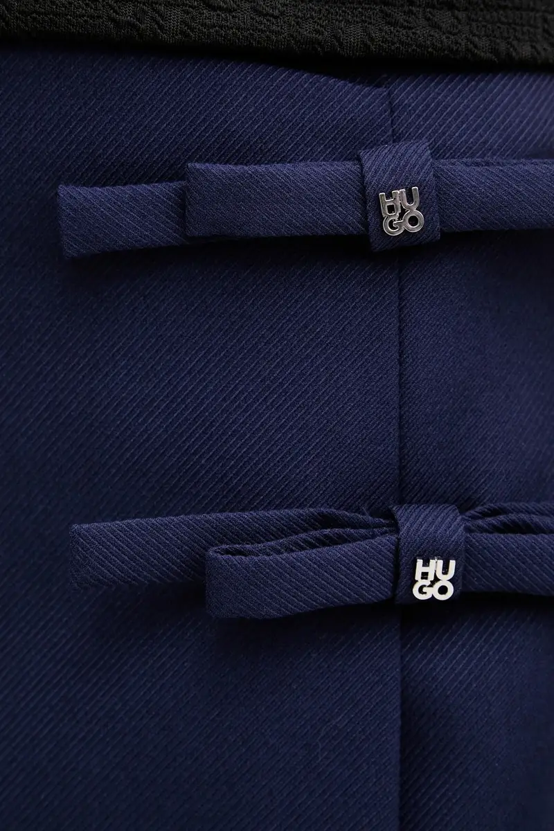 gonna con aggiunta di lana colore blu navy 50544796 miniatura 4