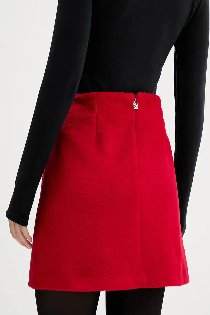 gonna con aggiunta di lana Ramine Rosso miniatura 3