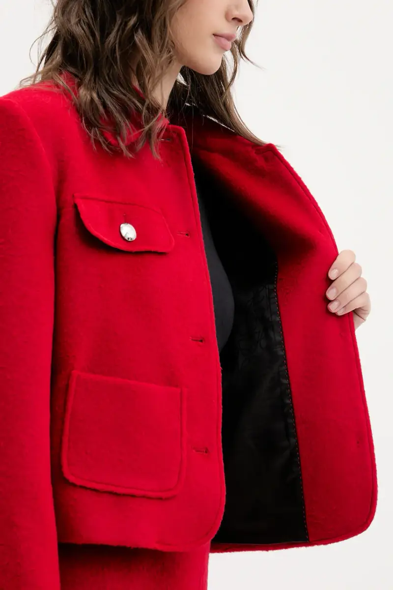 gonna con aggiunta di lana Ramine Rosso miniatura 5