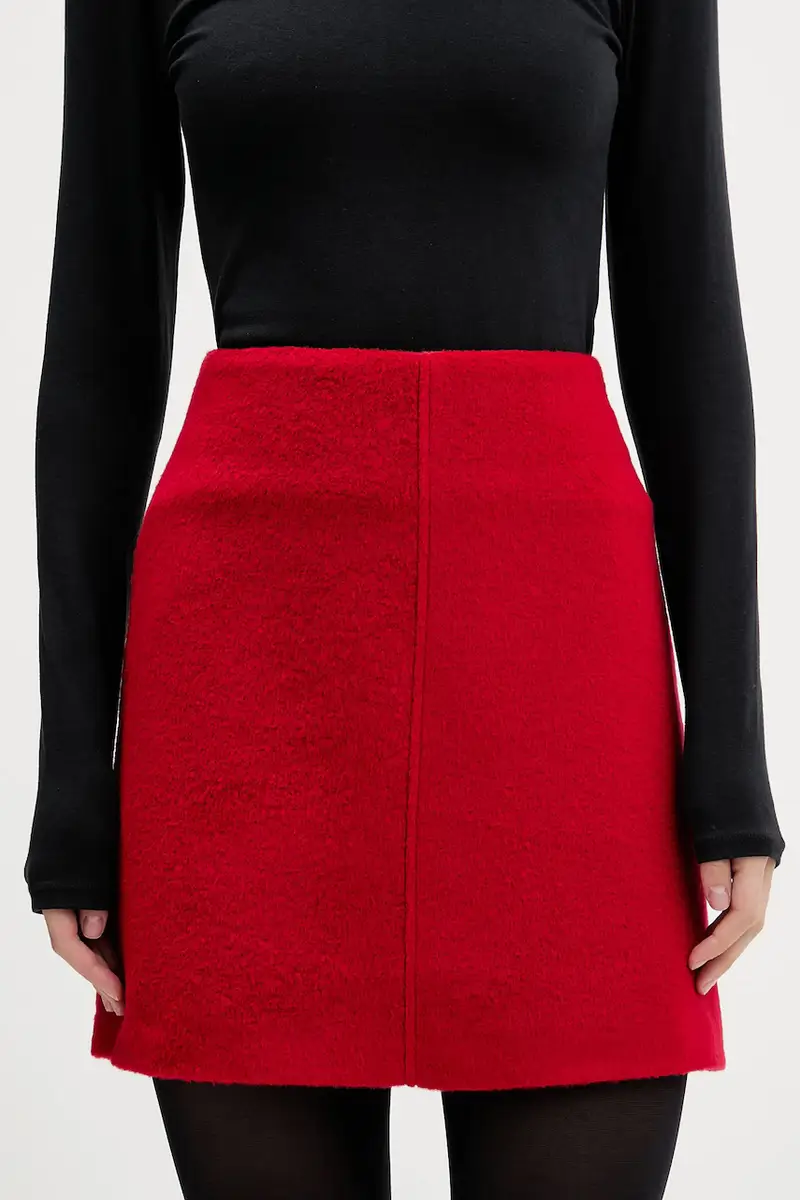 gonna con aggiunta di lana Ramine Rosso