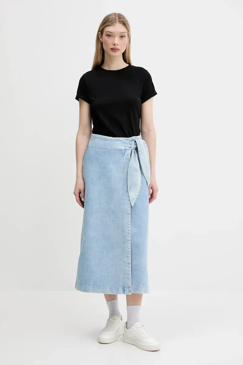 gonna di jeans colore blu 50535372 miniatura 2